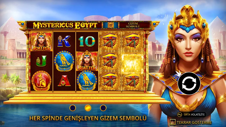 Mysterious Egypt oyununun sağlayıcı tanıtım ekranı, 1. görsel