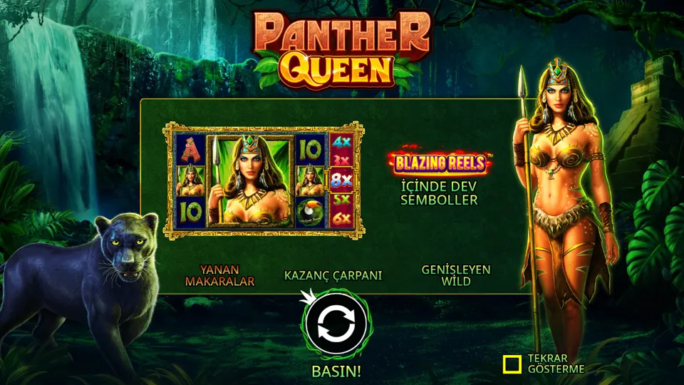 Panther Queen oyununun sağlayıcı tanıtım ekranı, 1. görsel